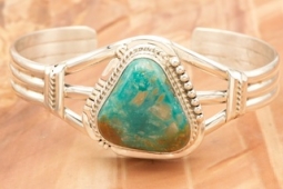 Genuine Pilot Mountain Turquoise Native American Bracelet